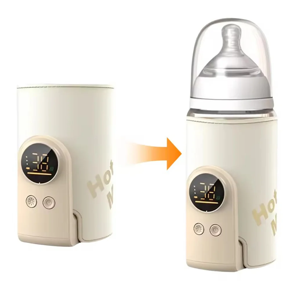 Calentador de Biberones Portátil de 8000mAh, Calentador de Leche de Alta Calidad, 6 Niveles de Calor, Calentamiento Rápido y Control de Temperatura, Calentamiento Duradero