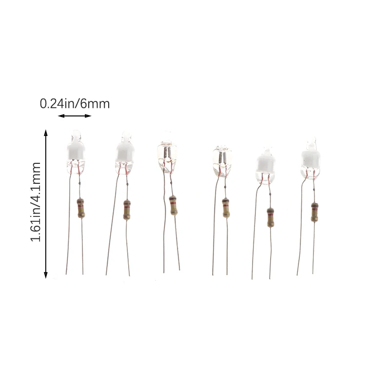 10 Uds luz indicadora de neón verde rojo azul señales 6mm lámpara de neón brillo 2 alambre de cobre 6X13mm bombillas indicadoras de neón
