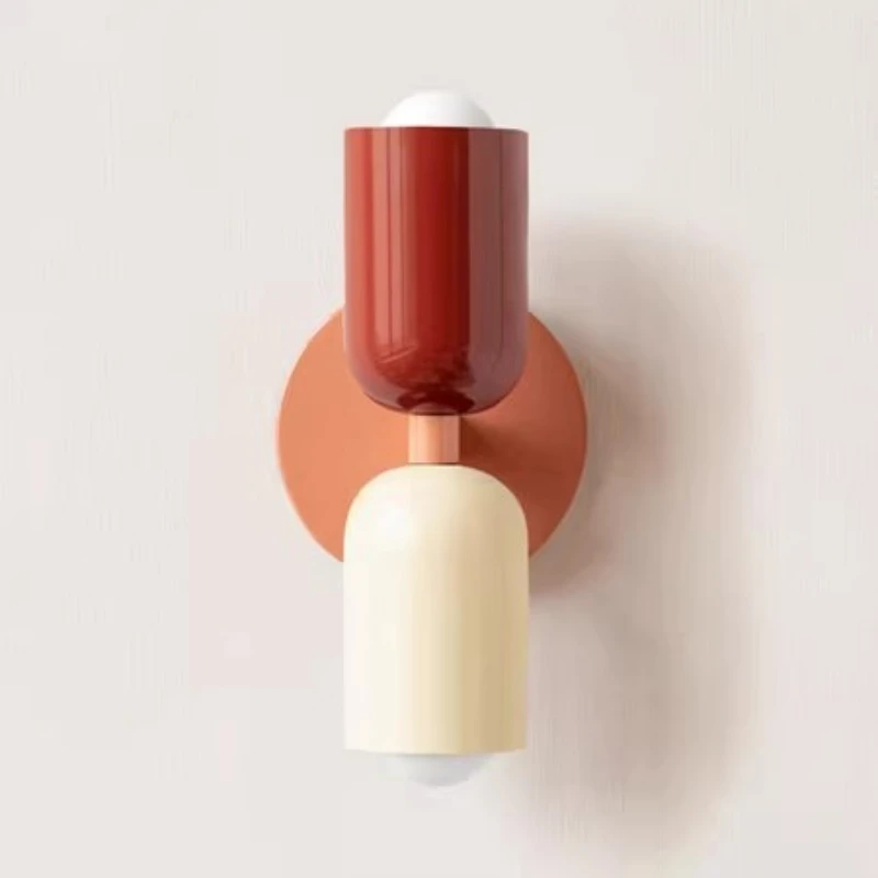 Lámpara de pared nórdica LED Simple Macaron, luces de pared para el hogar, luces interiores, dormitorio, mesita de noche, estudio, decoración para sala de estar, accesorios de iluminación