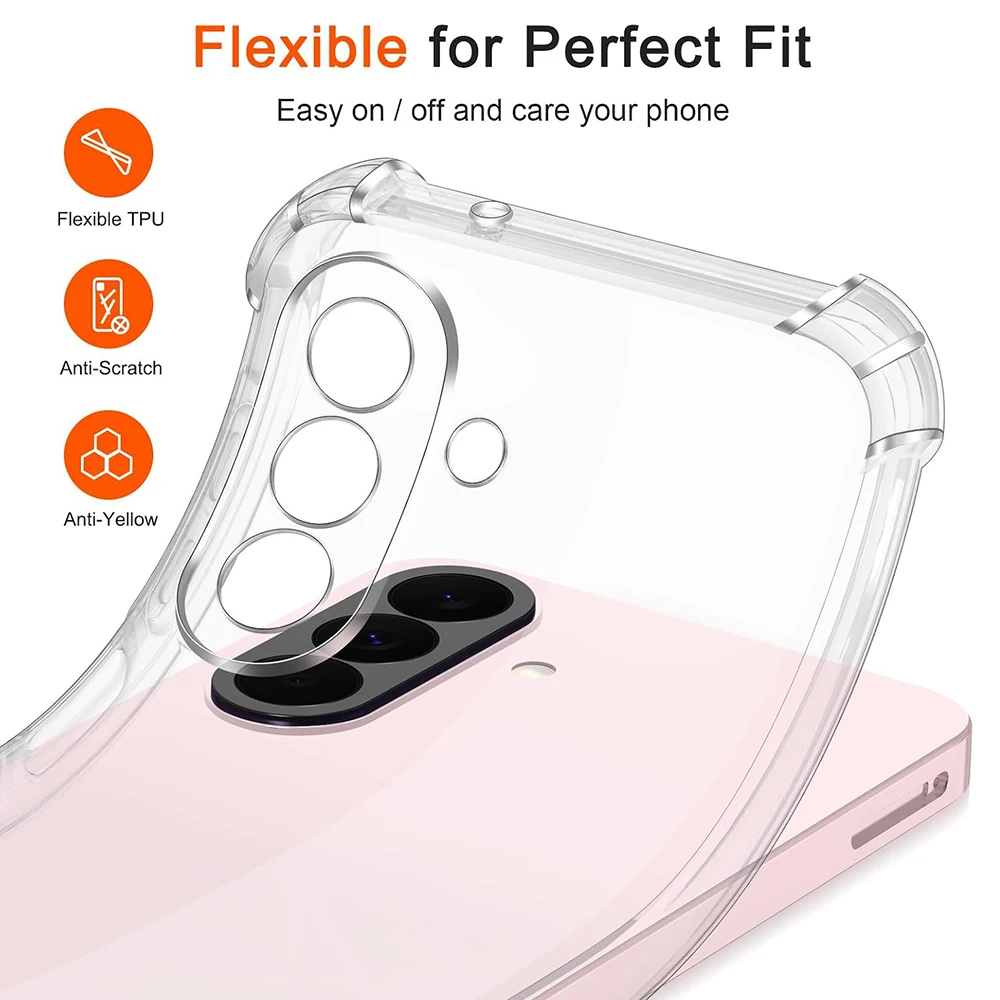 Funda a prueba de golpes para Samsung Galaxy A57 A37 A27 A17 A56 A36 A16 A26 A55 A35 A15 A54 A34 A14 A53 A73 transparente suave ultrafina