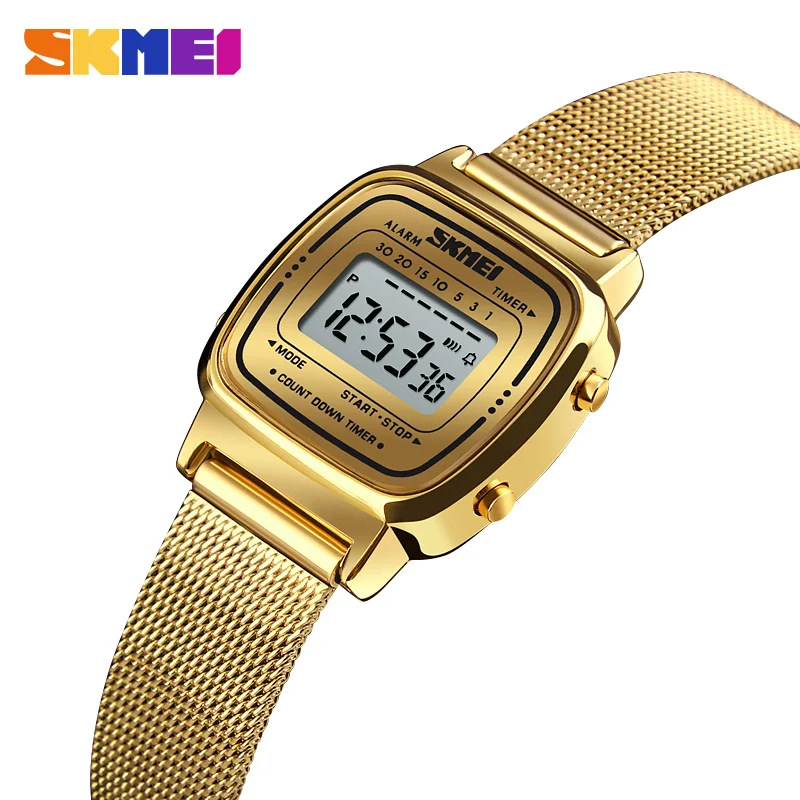 SKMEI 1901 relojes de lujo para mujer, reloj con calendario cronógrafo Digital con esfera pequeña, reloj de pulsera resistente al agua para mujer, reloj para mujer 1620