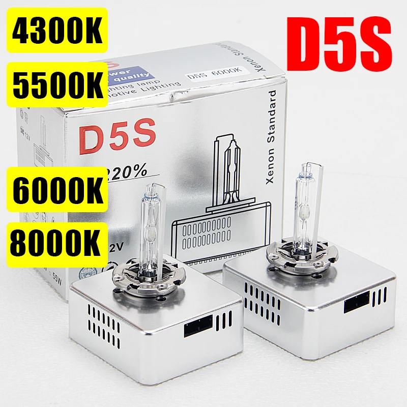 2 uds 25w D5S 4300K 5500K 6000K 8000K luz HID faro de xenón lámpara OEM bombillas D5S