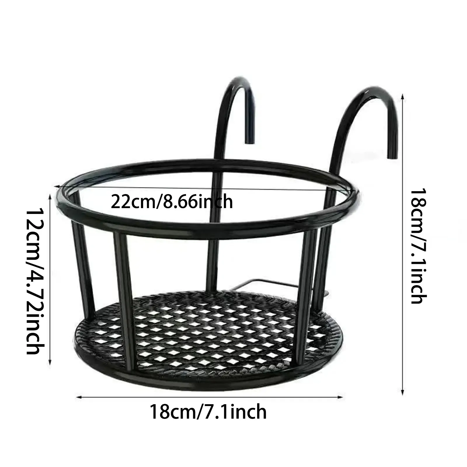 Maceta de hierro montada en la pared para balcón, soporte redondo para plantas colgante para exteriores, decoración de jardín resistente a prueba de herrumbre, 1 Uds.