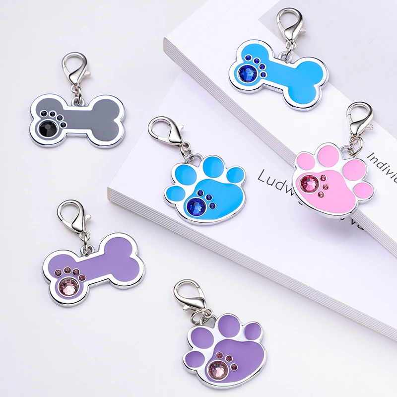 Tarjeta de Identificación de aleación antipérdida para mascotas, colgante de joyería para cachorros y gatitos, grabado láser, llavero de tarjeta de identidad, suministros para mascotas