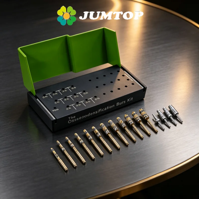 Juego de 17 brocas dentales para osseodensificación, brocas para expansión de crestas y corte de hueso para cirugía, herramientas para implantes dentales