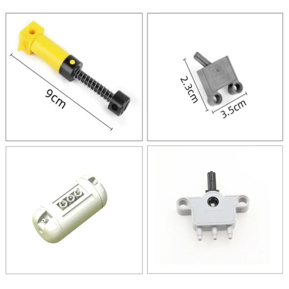 Piezas técnicas de ladrillos MOC, bomba neumática pequeña V2 con manguera de cilindro reforzada, ladrillos eléctricos de aire compatibles con 8800 bloques