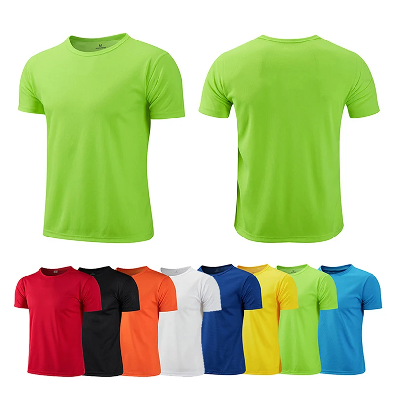 Camiseta deportiva Multicolor de manga corta de secado rápido, camisetas de gimnasio, camiseta de entrenamiento para correr, ropa deportiva transpirable para hombre