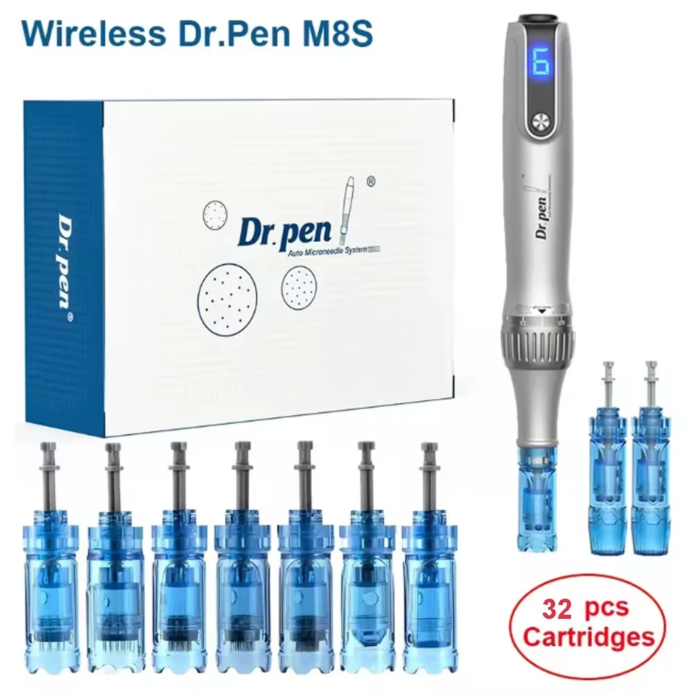 DR.PEN M8S GENUINO Kit Derma Pen inalámbrico - 30 cartuchos, herramienta profesional de microagujas, máquina de belleza para el cuidado de la piel
