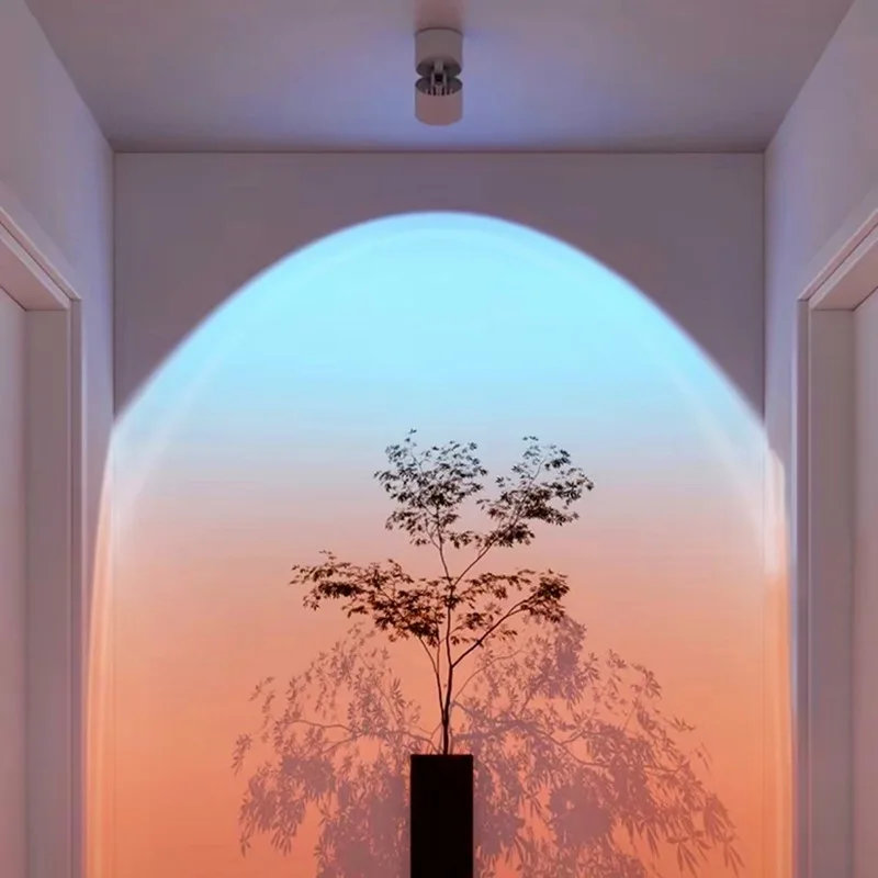 Lámpara LED moderna de puesta de sol, luces de techo de ángulo ajustable, foco de lavado montado en superficie, candelabro de pared para sala de estar, pasillo y dormitorio focos led techo foco led empotrable techo