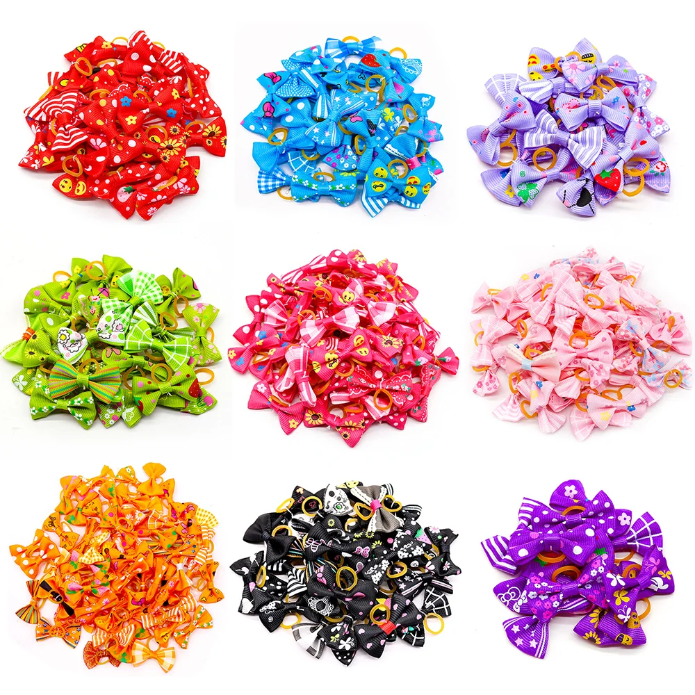 10/20/30 Uds. Lazos para el pelo para el cuidado de mascotas, mezcla de colores para cachorros, accesorios decorativos para el cabello para perros pequeños, bandas de goma para el pelo, proveedor de perros