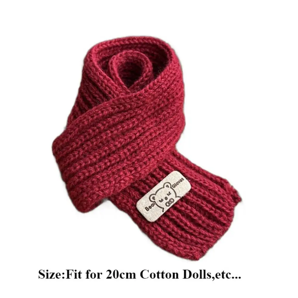 Bufanda de algodón de 20cm para muñecas, ropa de muñecas DIY, ropa informal, bufanda de punto para muñecas, bufandas de oso pequeño multicolor, accesorios para muñecas