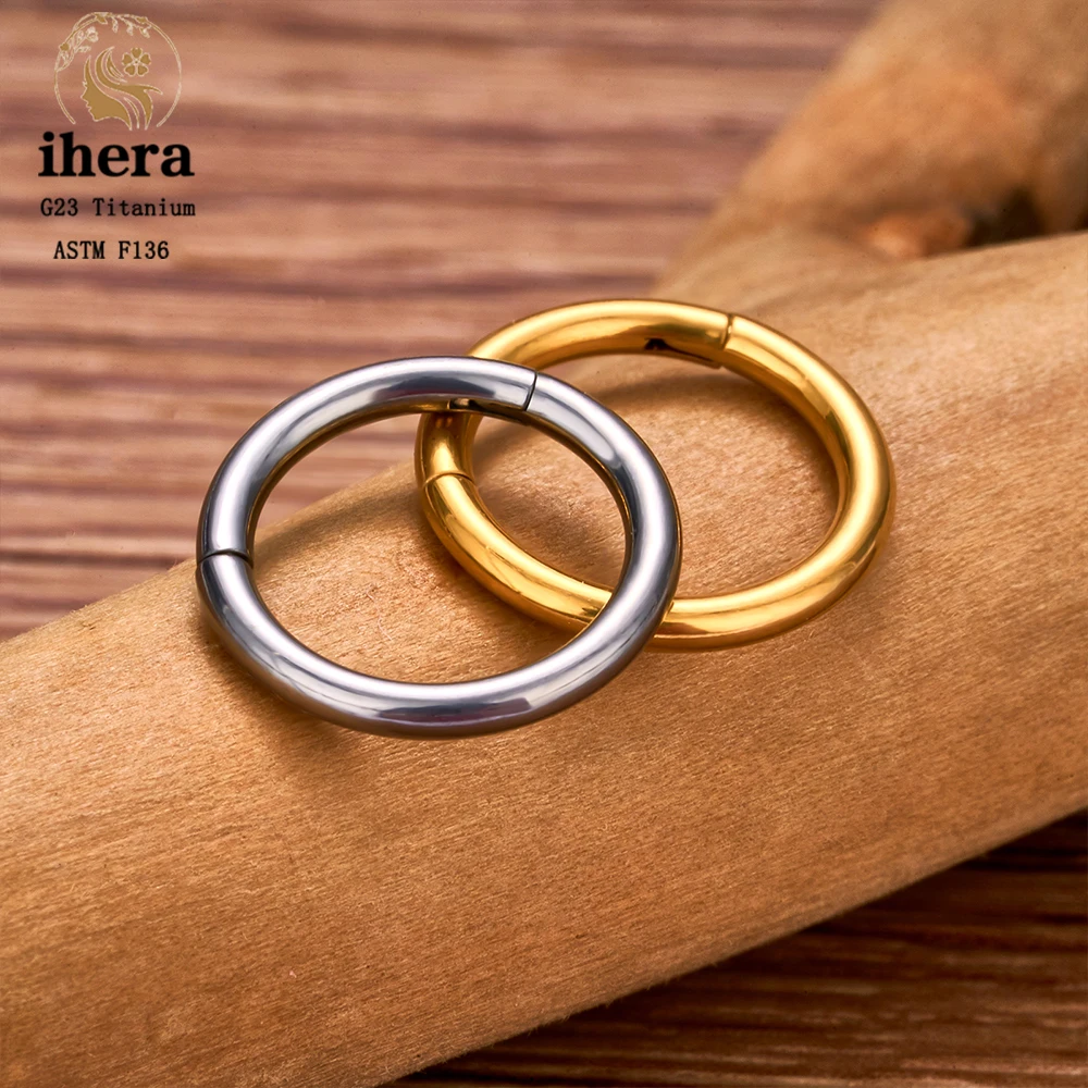 10/50PCS Anillo de Nariz de Titanio G23 para Mujer, Joyería de Piercing, Aro Redondo para Oreja 16/18/20G, Joyería Corporal para Tragus, Cartílago y Hélix
