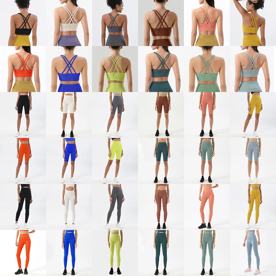 SOISOU-ropa de Yoga de nailon para mujer, Leggings deportivos para gimnasio, conjuntos cortos de sujetador elástico de cintura alta, 3 tipos, 12 colores,ropa mujer envio gratis liquidación,conjuntos de pantalón