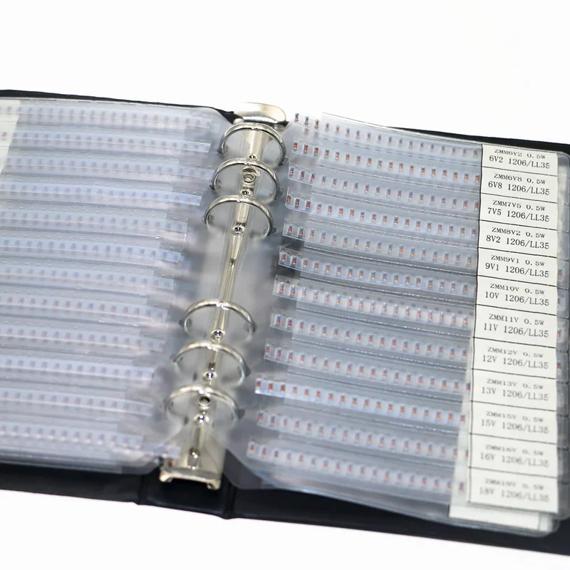 1500 Uds 30 valores LL34 1/2W 2v-39v SMD Kit surtido de diodos Zener 0,5 W Eries varios Kit de libro de diodos Zener