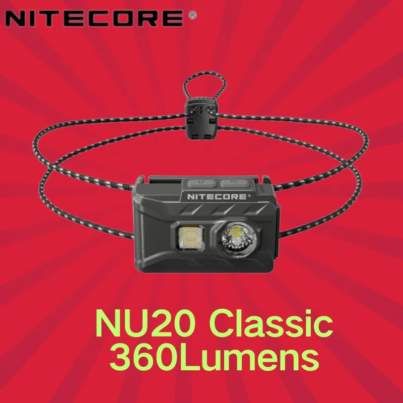 NITECORE NU20 Classic 360Lumens LED NiteLab UHE LED USB-C Faro ultraligero recargable