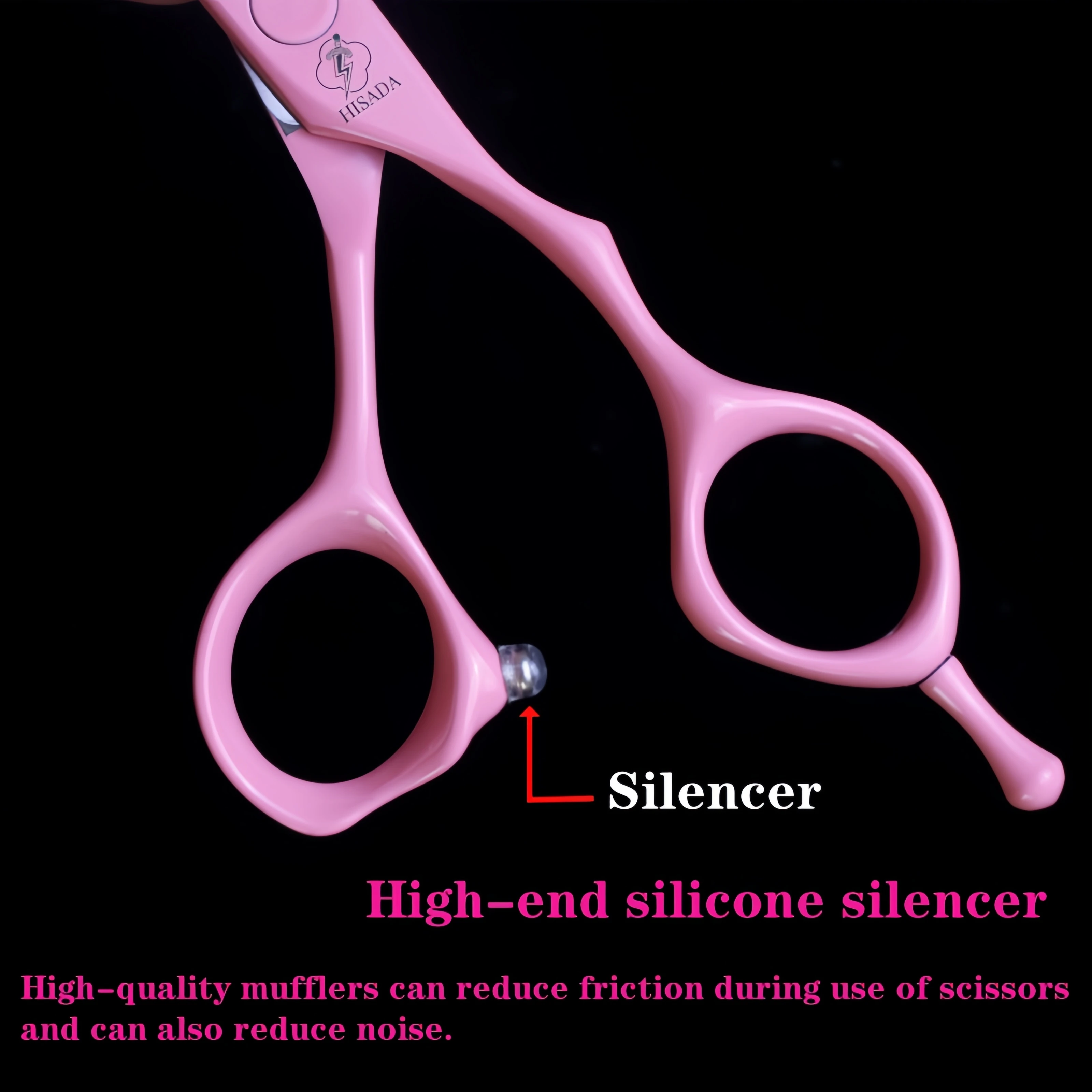 Tijeras de peluquero profesionales HISADA, tijeras de peluquería rosas de 5,5/6,0/6,5 pulgadas, máquina para cortar cabello, accesorios de barbería