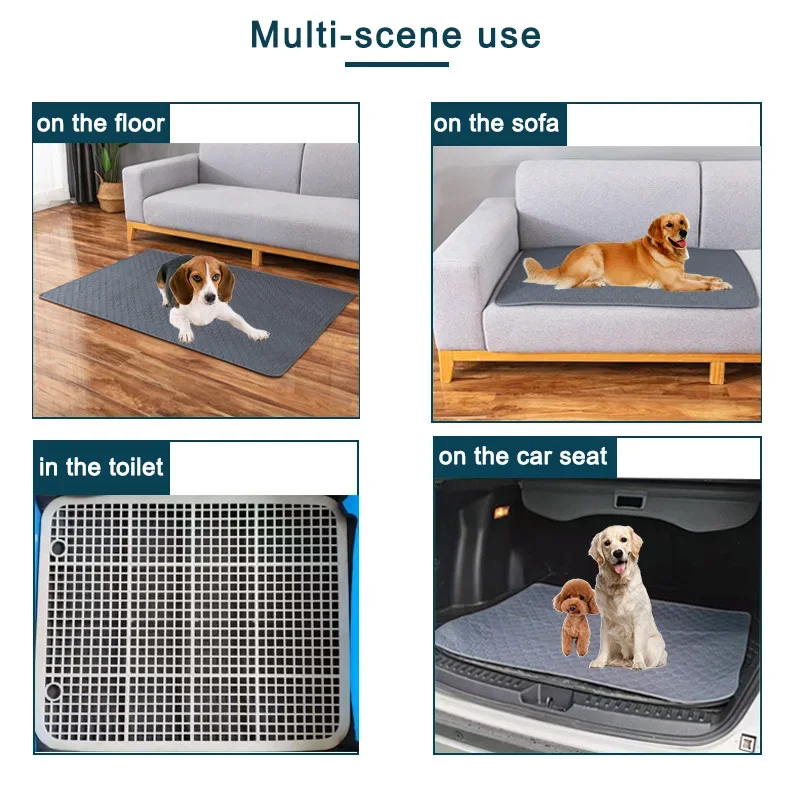 Manta Absorbente Reutilizable para Perros, Pañal Lavable, Alfombrilla de Entrenamiento para Cachorros, Tapete para Orina, para Asiento de Coche de Mascotas, Artículos para Mascotas