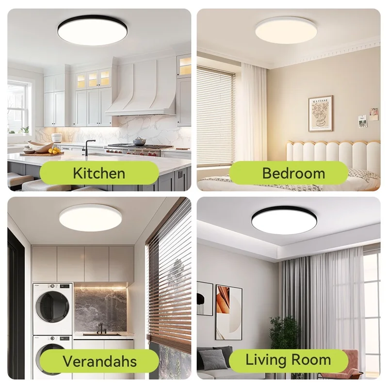 Lámpara de techo LED AC220V, 3 colores regulables, luz de techo moderna, lámparas de panel regulables de 30W, 40W, 50W, accesorios para sala de estar y dormitorio
