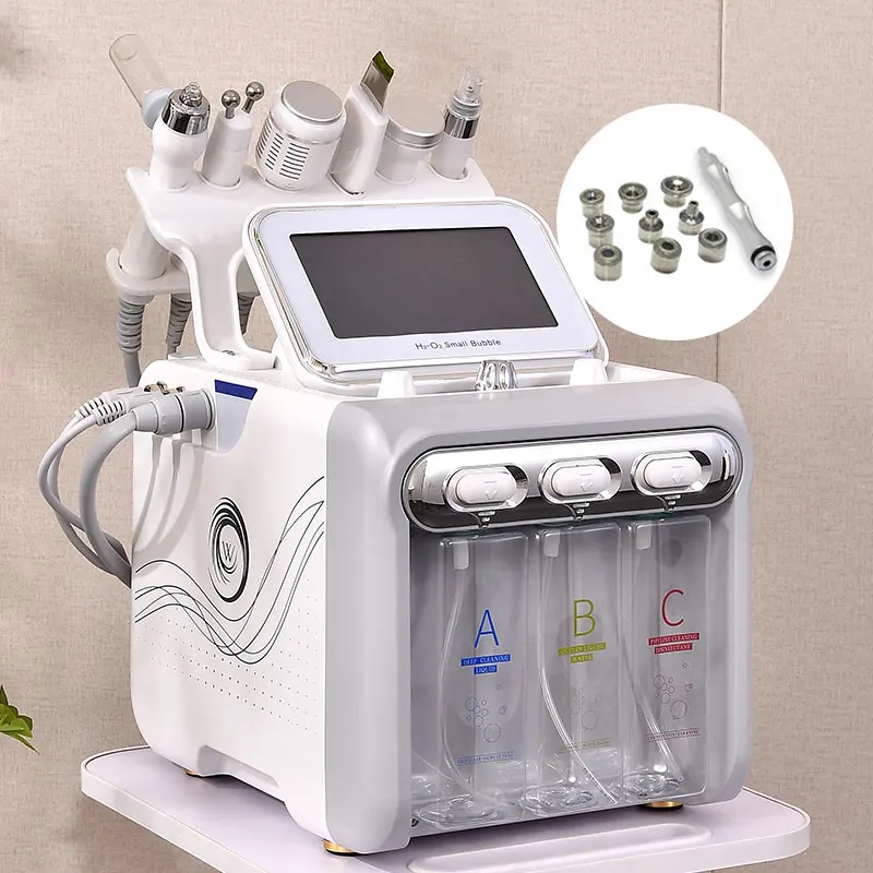 Máquina facial hidro 7 en 1 H2O2, máquina facial de belleza Hydra, muy vendida.
