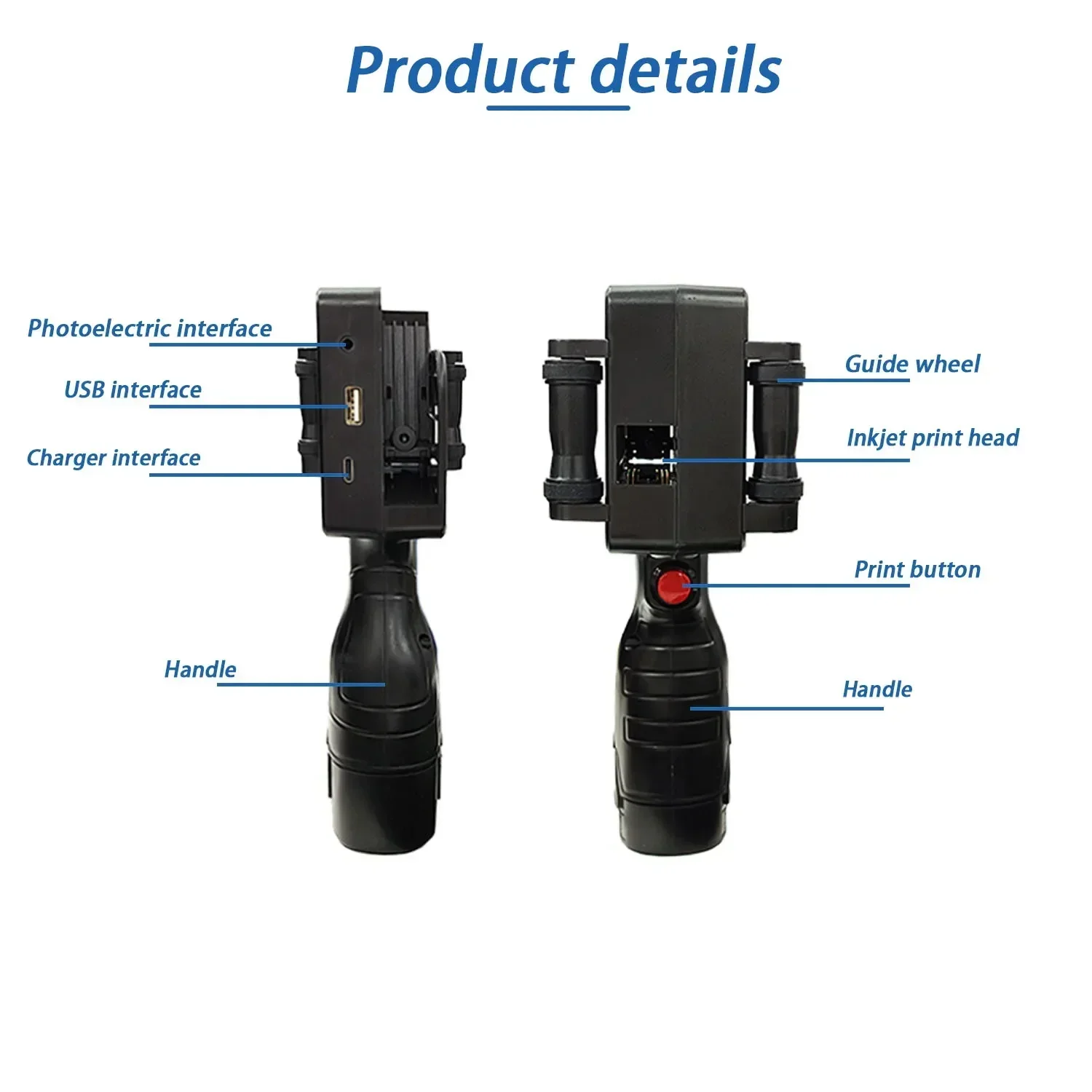 Impresoras portátiles DCODE 1755PLUS de 12,7mm, impresora de inyección de tinta portátil, texto, código de barras QR, número de lote, logotipo, imagen, fecha, máquina de impresión
