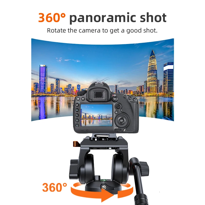 Cabezal de vídeo cardán panorámico COMAN Q6 con placa de liberación rápida Compatible con cámara DSLR con trípode de fluido hidráulico DJI RS4 Manfrotto