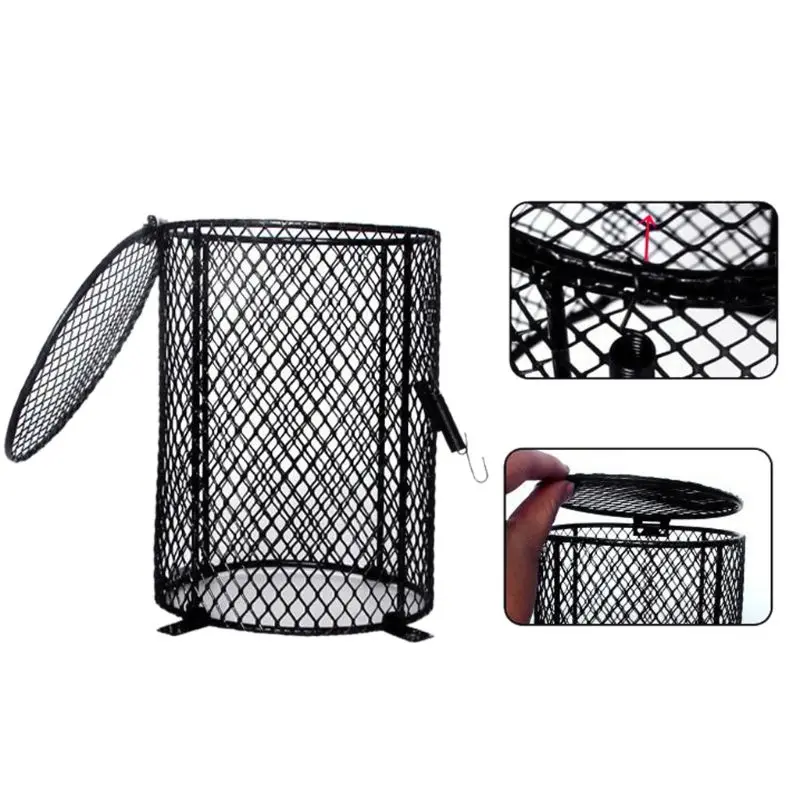 Protector lámpara calor para Reptiles con 4 tornillos, bombillas calefactoras para anfibios, cubierta malla, cubierta y