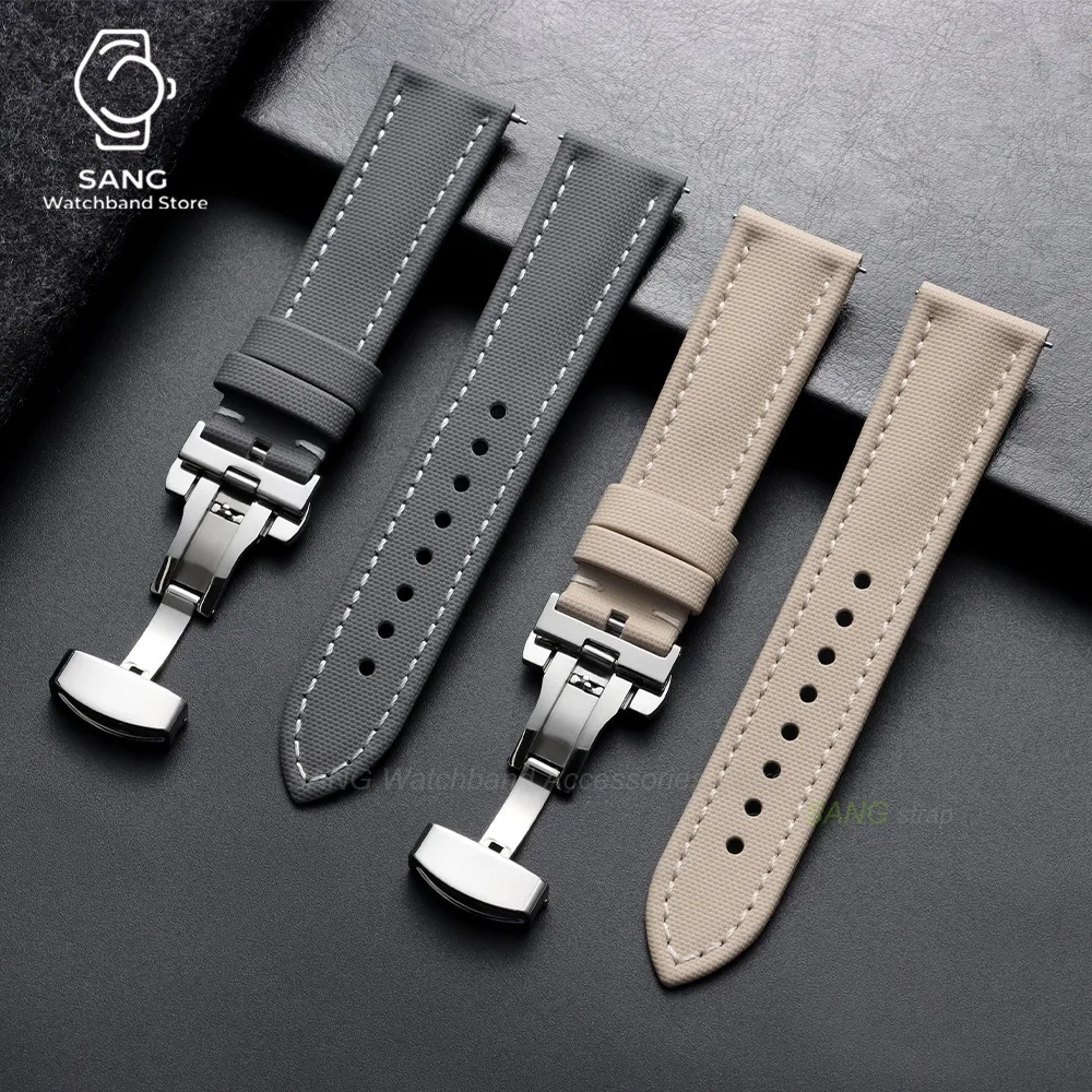 Correa de Reloj de Lona de 18mm 19mm 21mm 20mm 22mm con Liberación Rápida, Hebilla de Mariposa, para Hombre y Mujer, Impermeable, de Nailon
