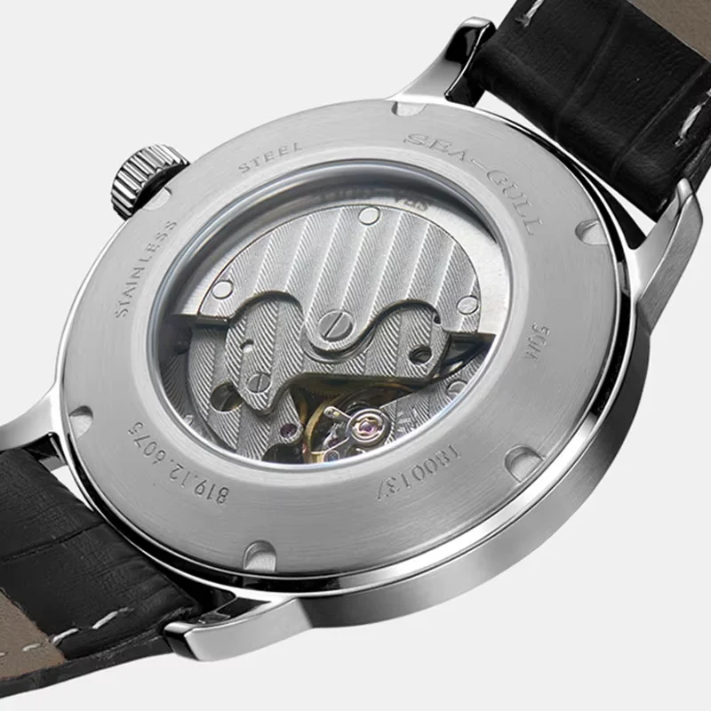Reloj de Pulsera Mecánico para Hombre Seagull New Business, Resistente al Agua 50m, Correa de Cuero, Reloj Masculino para San Valentín, Relogio Masculino 6075