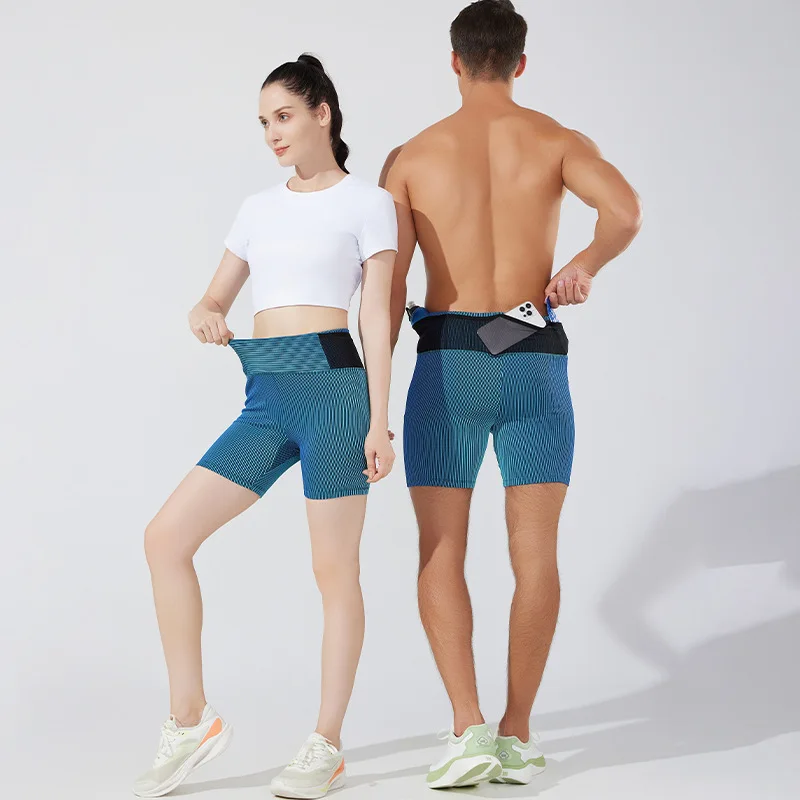 Pantalones cortos de compresión para gimnasio para hombre, pantalones cortos deportivos de doble cubierta para Fitness, ropa deportiva para hombre, pantalones cortos deportivos para entrenamiento de Yoga y maratón para correr