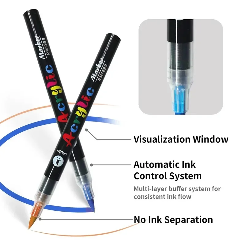 Rotulador con tinta líquida de aplicación directa, punta suave, color metálico, tono de piel, ideal para estudiantes y estudiantes de arte, translúcido y