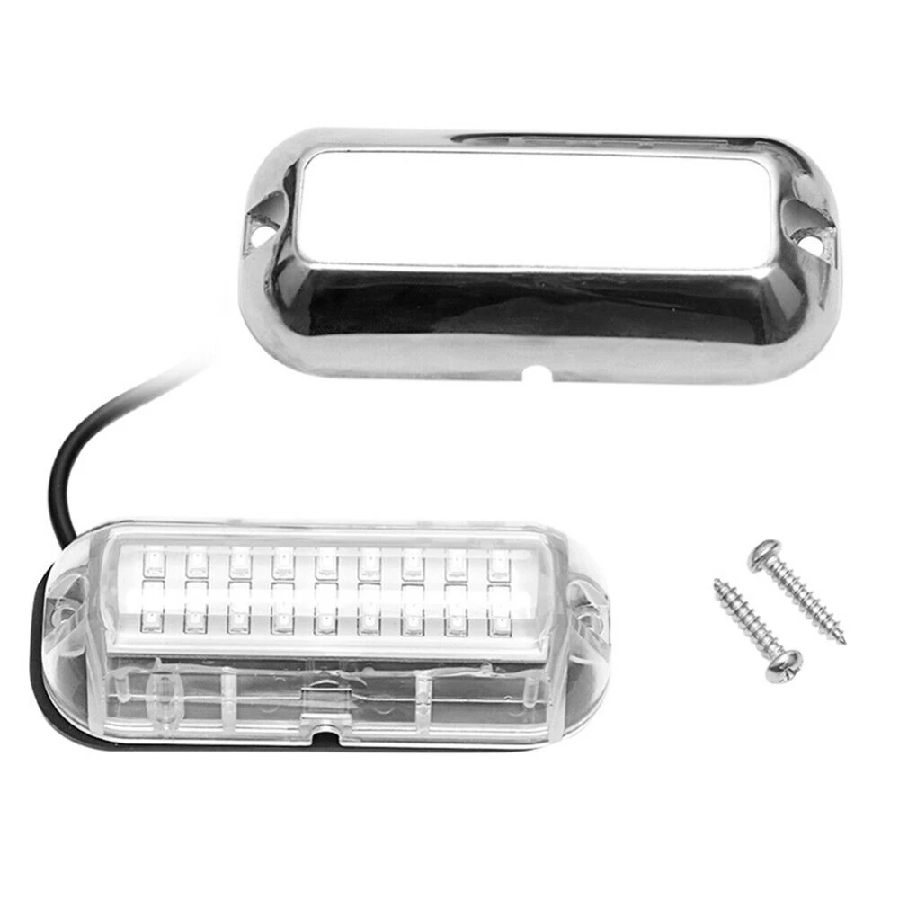 2 uds 27LED azul/blanco/rojo luces impermeables de acero inoxidable pontón subacuático para popa de barco marino y lámpara de vela de luz azul 50W