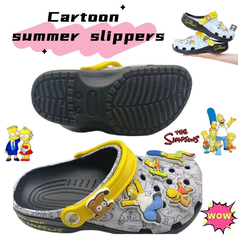 Sandalias de Verano de Anime y Dibujos Animados Los Simpson 2026, Sandalias de Playa Transpirables Antideslizantes para Padres e Hijos