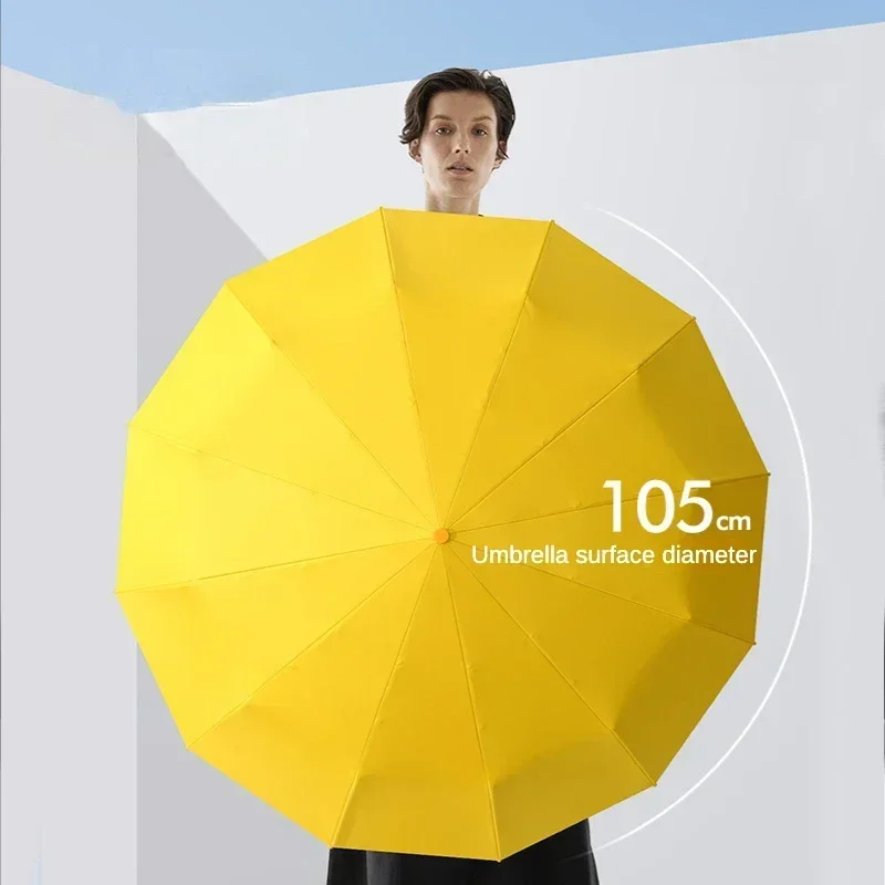 Paraguas plegable automático para hombre y mujer, superfuerte, resistente al viento, 72 huesos, reforzado, grande, a prueba de lluvia, protección solar
