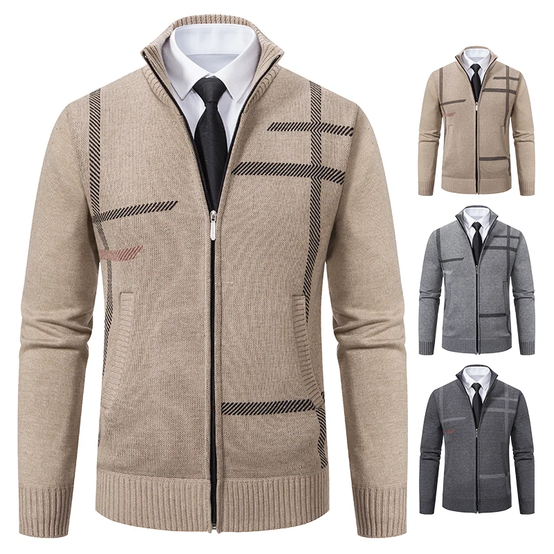 Cárdigan de punto para hombre, camisa de pie, abrigo informal, ropa de primavera y otoño, novedad de 2023