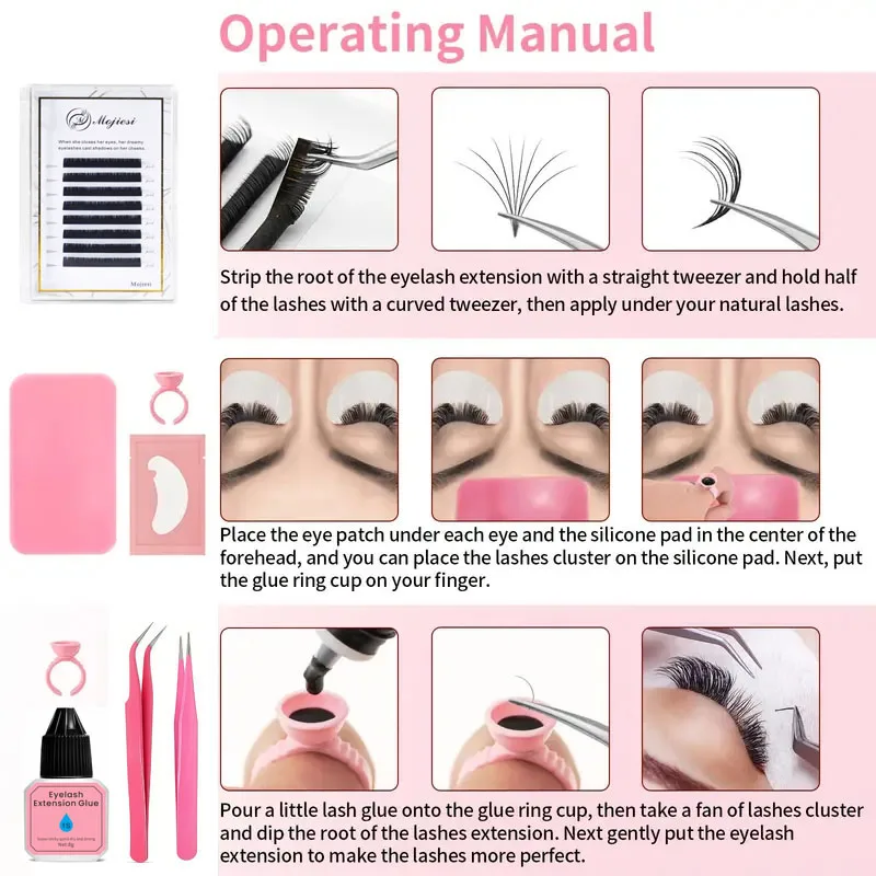 Kit Profesional de Práctica para Extensión de Pestañas Postizas, Injerto de Pestañas para Principiantes, Set de Herramientas de Maquillaje