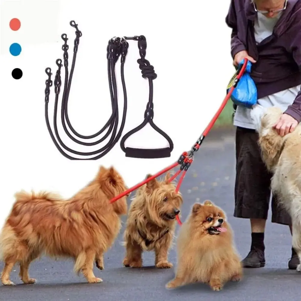Correa para mascotas de nailon, doble, dos cabezales, cuerda para perros, acoplador de 2 vías, collares para perros, arnés, correas para perros