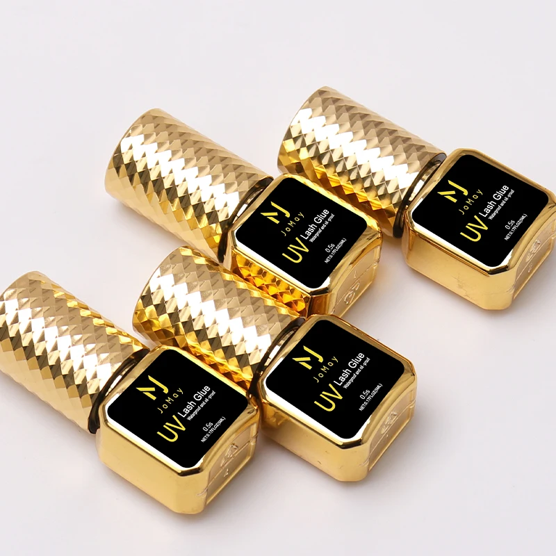 JOMAY 3 Botellas de Pegamento UV Negro de 5ml para Extensiones de Pestañas, Baja Irritación, Secado Rápido en 0.5 Segundos, Productos de Maquillaje UV