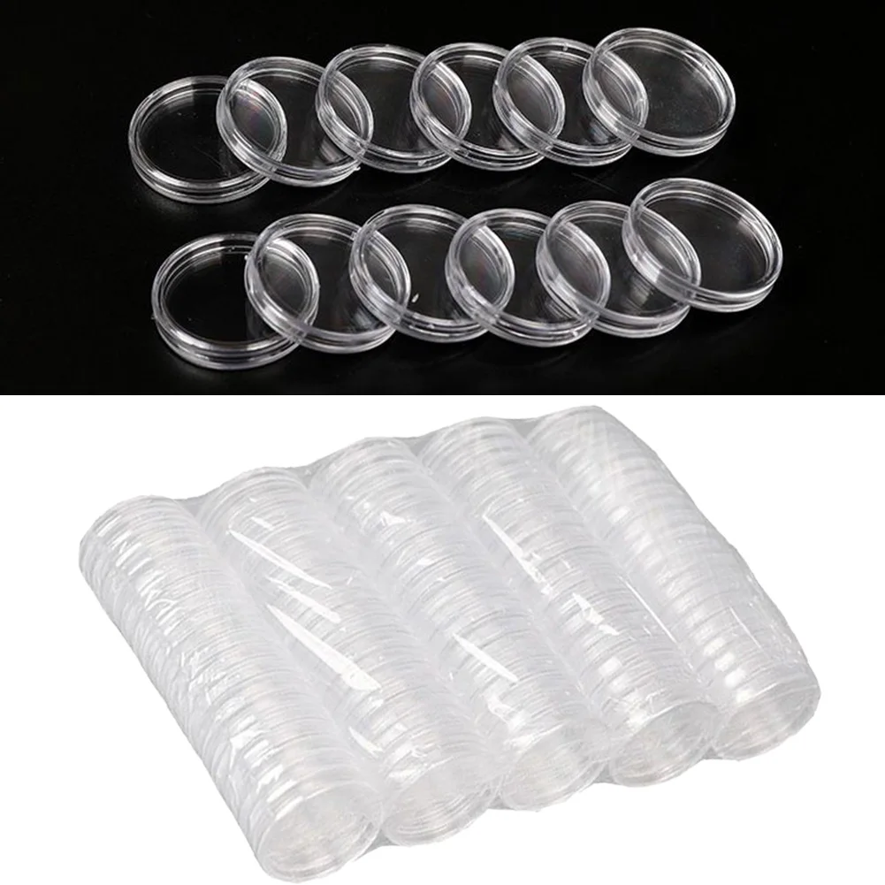 100 Uds. Cápsulas para monedas sin montura de 39mm pueden adaptarse a monedas de plata Britannia de 1 Oz cápsulas de almacenamiento cajas de protección contenedor