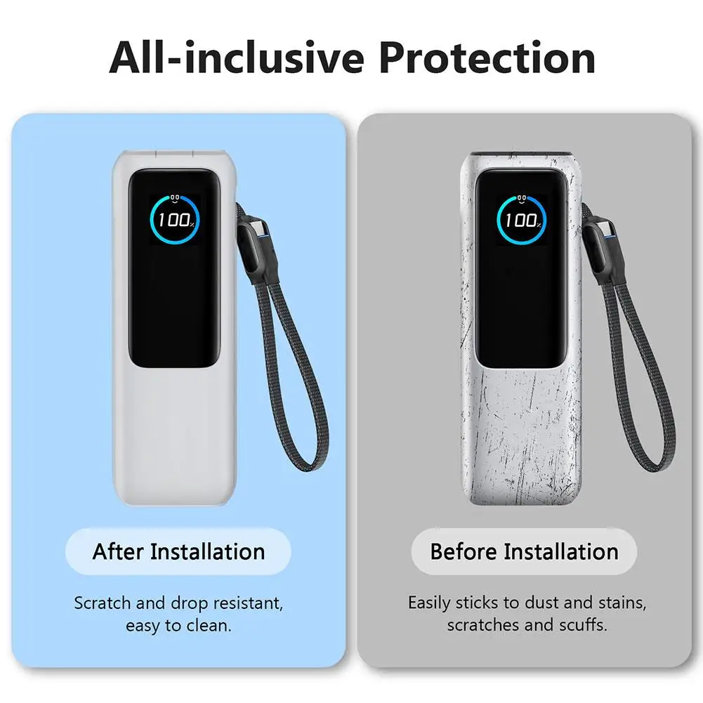 Funda de Silicona para Banco de Energía Anker Zolo 25000mAh 165W, Funda Protectora con Espacio para Tarjetas TF/SIM, Bolsa de Almacenamiento, Estuche Portátil de Viaje