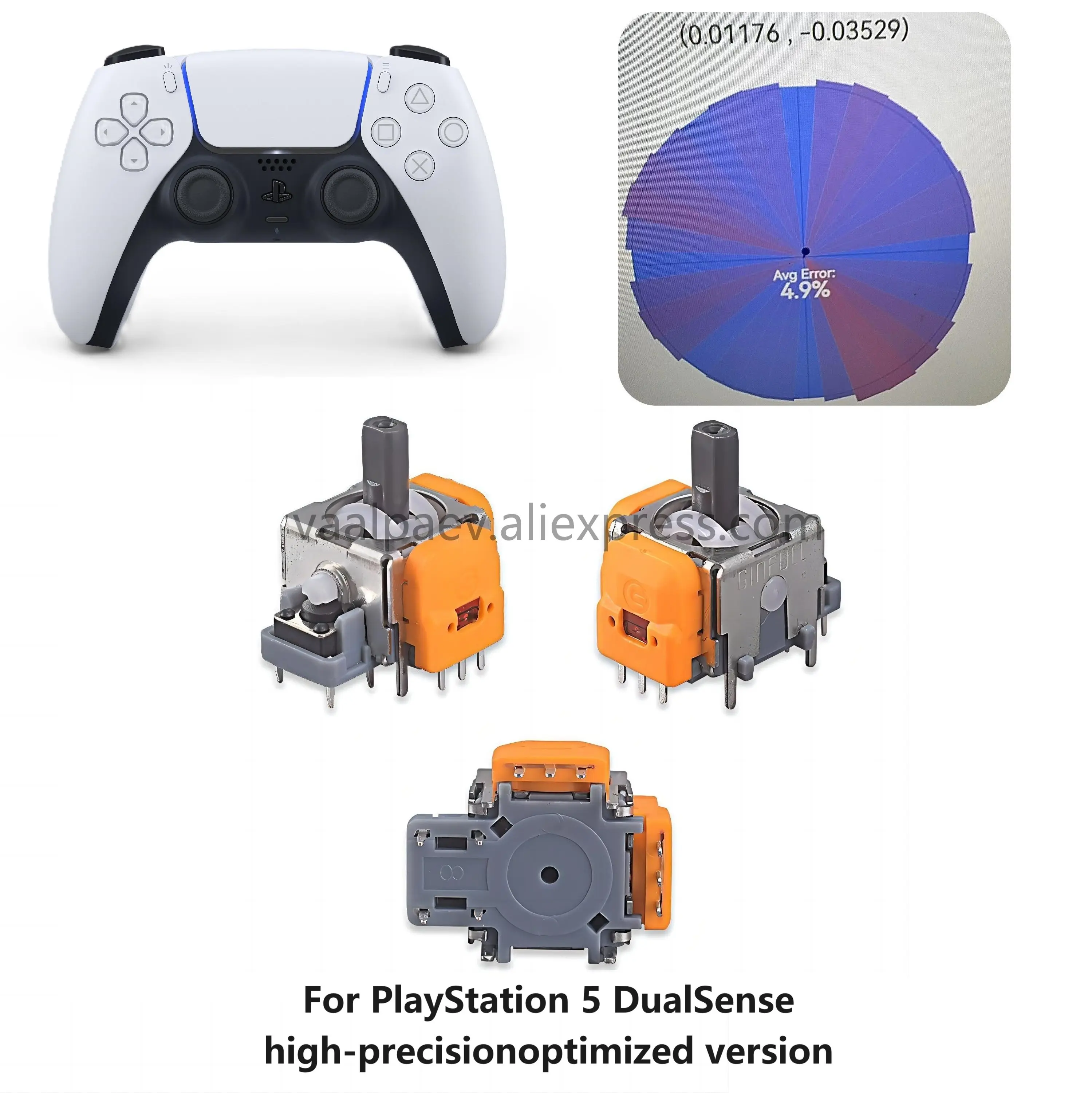 Para PS5 efecto Hall Joystick analógico V5 PlayStation 5 DualSense alta precisión optimizada antivaho sin Jitter sin retraso