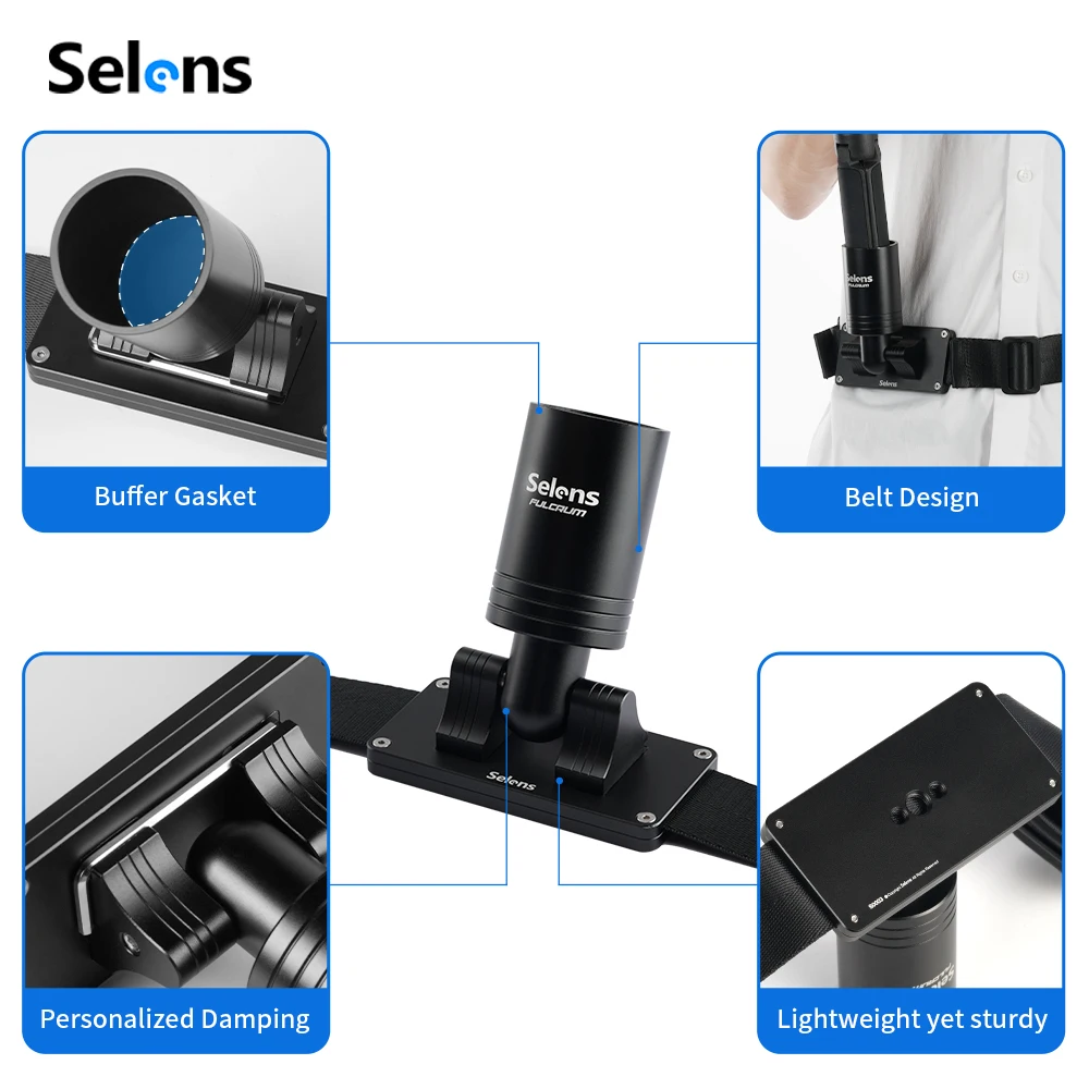 Accesorios para cámara Selens, correa de cintura, enfoque de seguimiento, anillo de aluminio, soporte de correa para cinturón, cámara de videocámara de acción ajustable