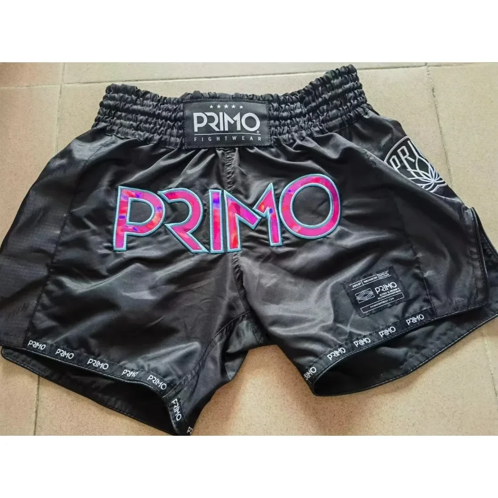Pantalones cortos de combate para gimnasio Muay Thai, estilo bordado, pantalones deportivos de combate para Fitness, pantalones cortos de boxeo, pantalones deportivos