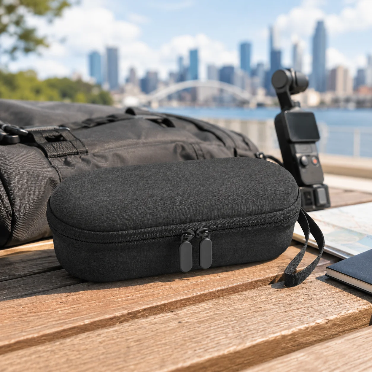 Estuche para DJI Osmo Pocket 4P, Resistente al Agua y a Impactos, Bolsa Rígida Portátil con Compartimentos para Cámara, Micrófono, Tarjetas SD, Filtros