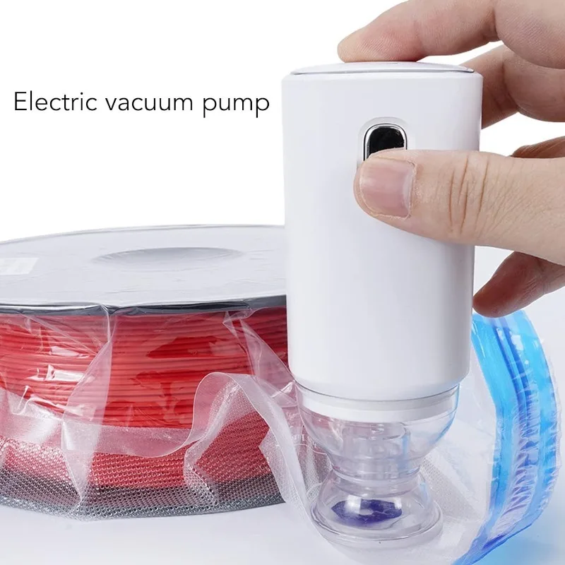 Bomba de Vacío Automática, Bomba de Vacío para Bolsas, Bomba Eléctrica/Manual Recargable y Portátil, Sellado al Vacío para Almacenamiento de Filamento de Impresora 3D ﻿