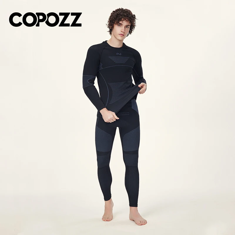 COPOZZ-Conjuntos de ropa interior térmica de esquí para hombre y mujer, chándal deportivo de secado rápido, ejercicio físico, camisas ajustadas, chaquetas, trajes deportivos