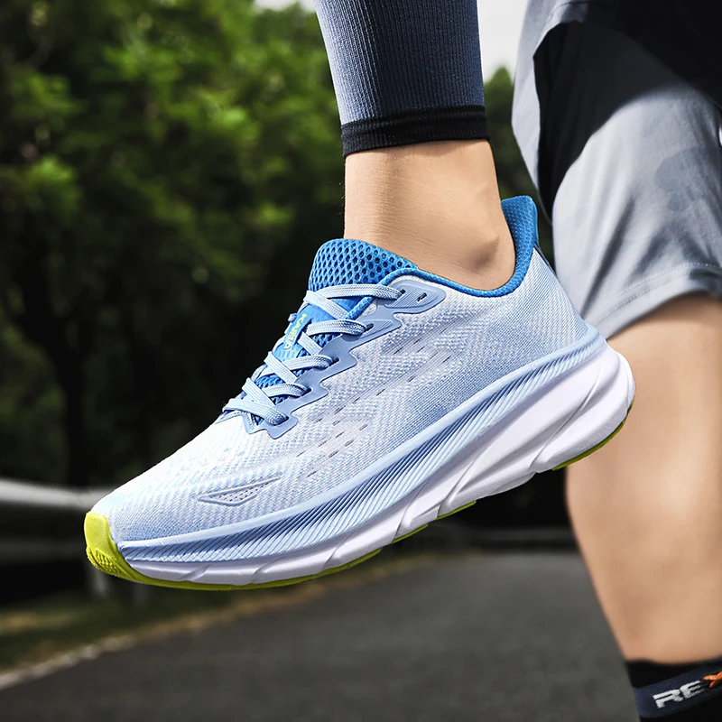 Zapatos para correr para hombre, zapatos de lujo para parejas, zapatillas de deporte para exteriores, amortiguación, malla transpirable, zapatillas de entrenamiento todoterreno, antideslizantes, a la moda