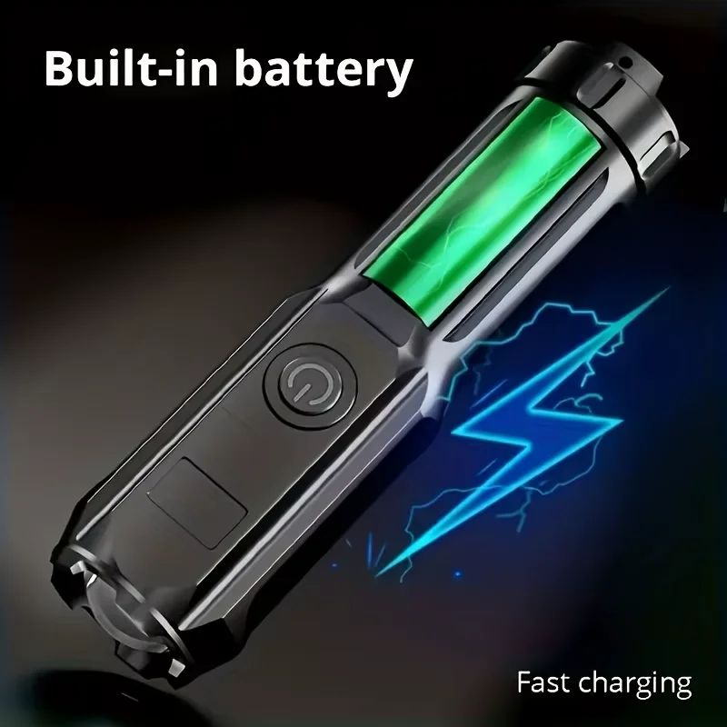 Linterna UV portátil UV395NM, antorcha ABS con zoom, 3 modos, linterna ultravioleta para acampada, detección fluorescente de pilas de mascotas
