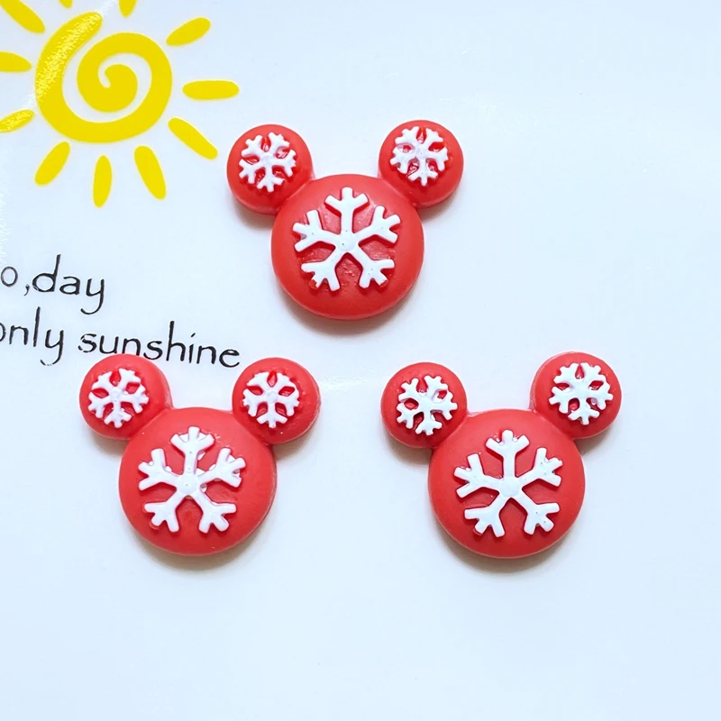 Mini cabujones de resina de dibujos animados de Navidad, accesorios de decoración artesanal de joyería, Parte posterior plana, álbum de recortes, 10 piezas