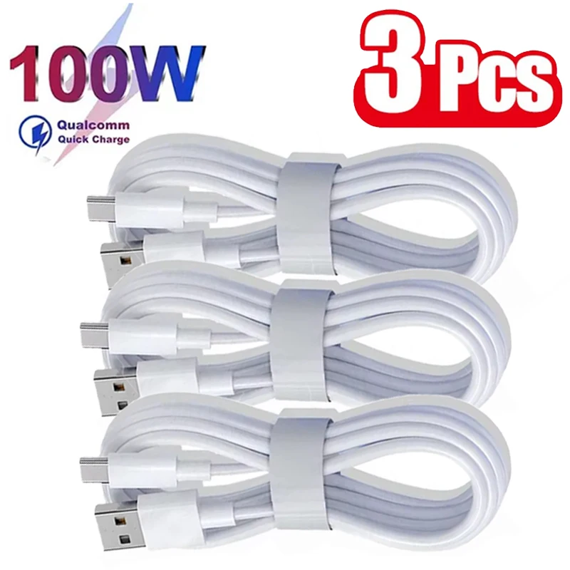 Cable de carga rápida tipo C 6A 100W, cargador de teléfono, cable de datos USB C para Huawei Mate 40 50 Honor Xiaomi Samsung, cable de carga rápida