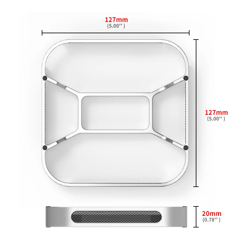 Base de Enfriamiento con Disipación de Calor y Protección Contra Polvo para Mac Mini M4/M4 Pro, Soporte de Enfriamiento de Aleación de Aluminio para Escritorio